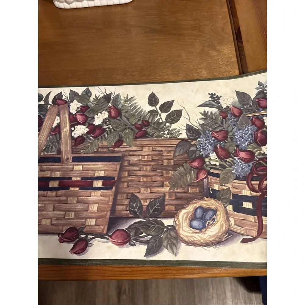 Chesapeake Country Baskets, Flowers, Wallpaper Border 4 Rolls 5 Yards Each
